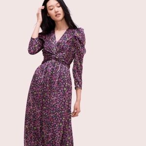 Kate Spade Marker Purple Floral Devore Dress 6
